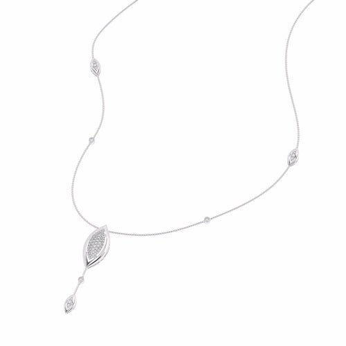 1 1/4 CT. Lab Created Round Diamond Studded Designer Y Necklace