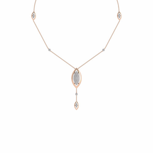 1 1/4 CT. Lab Created Round Diamond Studded Designer Y Necklace