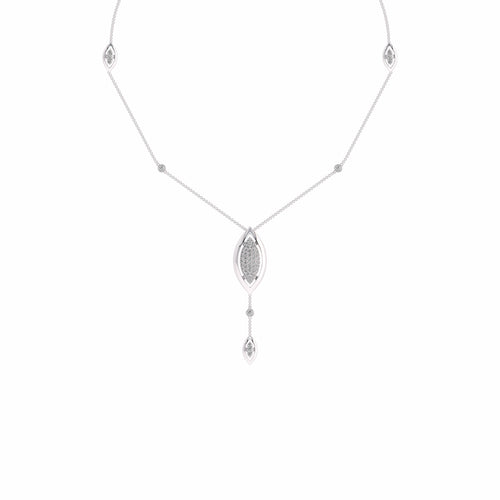 1 1/4 CT. Lab Created Round Diamond Studded Designer Y Necklace