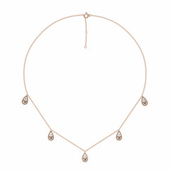 1/2 CT. Lab Created Round Diamond Studded Teardrops Motifs Designer Necklace