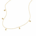 1/2 CT. Lab Created Round Diamond Studded Teardrops Motifs Designer Necklace