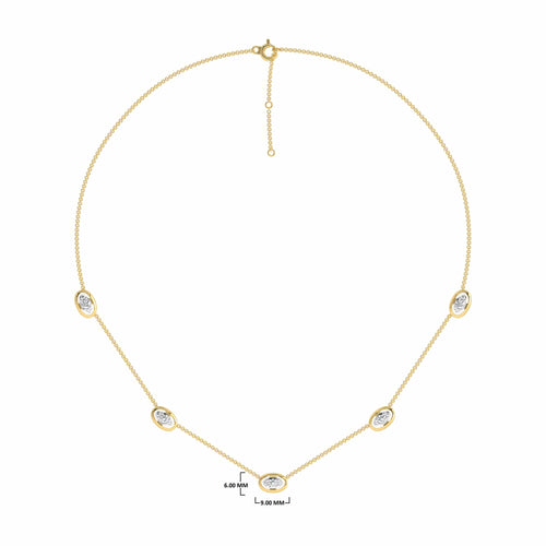 1/2 CT. Lab Created Round Diamond Studded Round Motifs Designer Necklace