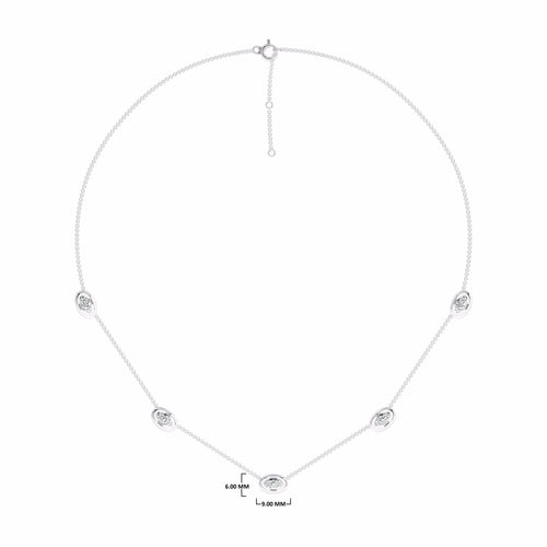 1/2 CT. Lab Created Round Diamond Studded Round Motifs Designer Necklace