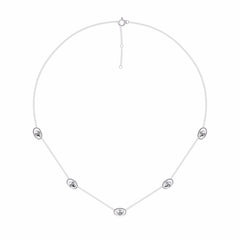 1/2 CT. Lab Created Round Diamond Studded Round Motifs Designer Necklace