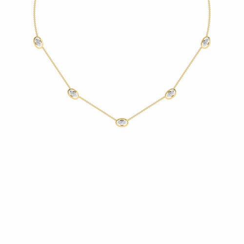 1/2 CT. Lab Created Round Diamond Studded Round Motifs Designer Necklace