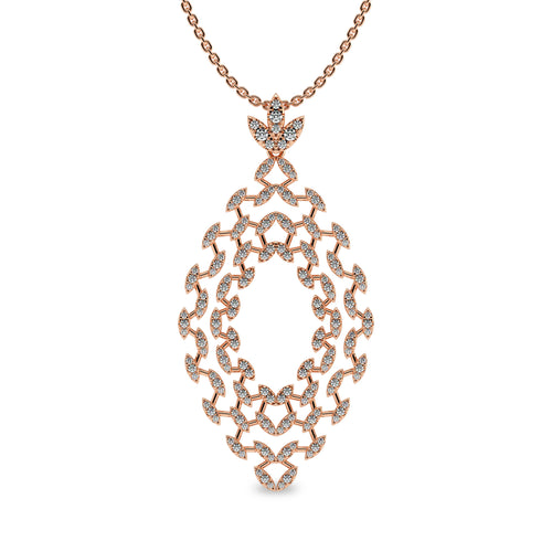 1 CT. Lab Created Diamond Studded Designer Pendant