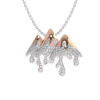 1 CT. Lab Created Diamond Round Diamond Studded Melting Ice Mountain Charm Pendant