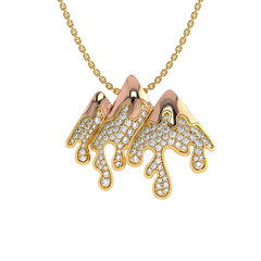 1 CT. Lab Created Diamond Round Diamond Studded Melting Ice Mountain Charm Pendant