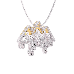 1 CT. Lab Created Diamond Round Diamond Studded Melting Ice Mountain Charm Pendant