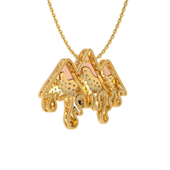 1 CT. Lab Created Diamond Round Diamond Studded Melting Ice Mountain Charm Pendant