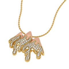 1 CT. Lab Created Diamond Round Diamond Studded Melting Ice Mountain Charm Pendant