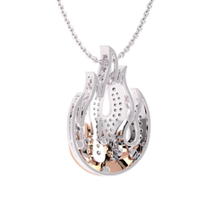 5/8 CT. Lab Created Round Diamond Studded Fire Flame Designer Pendant