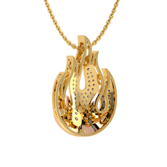 5/8 CT. Lab Created Round Diamond Studded Fire Flame Designer Pendant