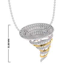 1 1/4 CT. Lab Created Round Diamond Studded Tornado Twist Designer Pendant