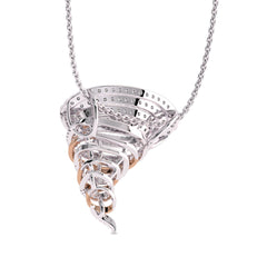 1 1/4 CT. Lab Created Round Diamond Studded Tornado Twist Designer Pendant