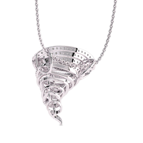 1 1/4 CT. Lab Created Round Diamond Studded Tornado Twist Designer Pendant