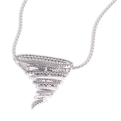1 1/4 CT. Lab Created Round Diamond Studded Tornado Twist Designer Pendant