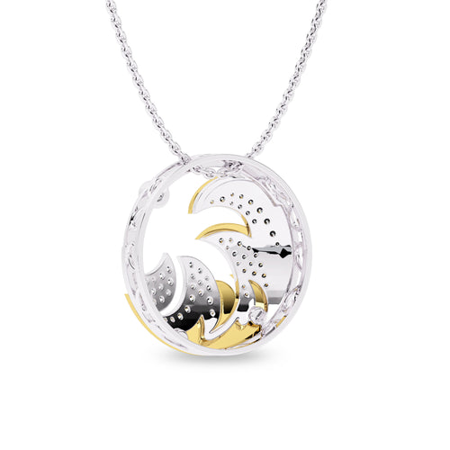 5/8 CT. Lab Created Round Diamond Studded Designer Pendant