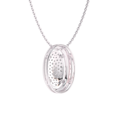 3/4 CT. Lab Created Round Diamond Studded Cluster Oval Pendant