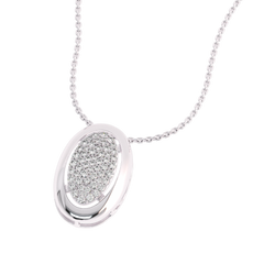 3/4 CT. Lab Created Round Diamond Studded Cluster Oval Pendant