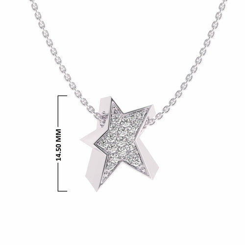 1/4 CT. Lab Created Round Diamond Studded Cluster Shining Star Designer Pendant