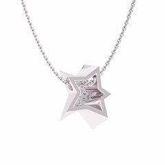 1/4 CT. Lab Created Round Diamond Studded Cluster Shining Star Designer Pendant