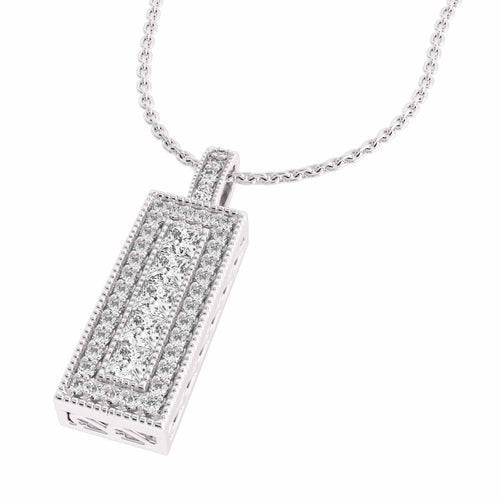 1 CT. Princess Cocktail Lab Created Diamond Vertical Bar Pendant