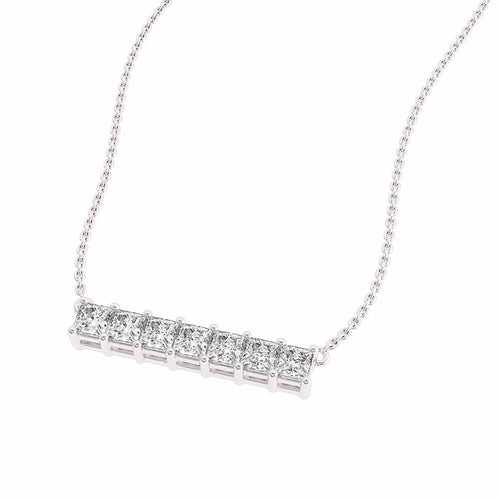 1 CT. Princess Diamond Bar Necklace