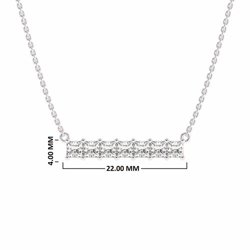 1 CT. Princess Diamond Bar Necklace