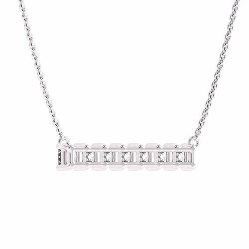 1 CT. Princess Diamond Bar Necklace