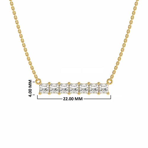 1 CT. Princess Diamond Bar Necklace