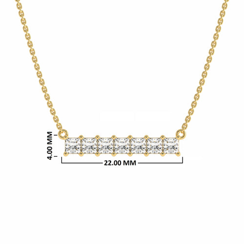 1 CT. Princess Diamond Bar Necklace