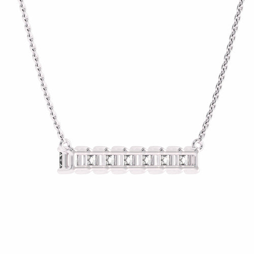 1 CT. Princess Diamond Bar Necklace