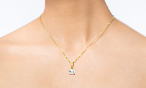 3/8 CT. Classic Solitaire Round Lab-created Diamond Pendant