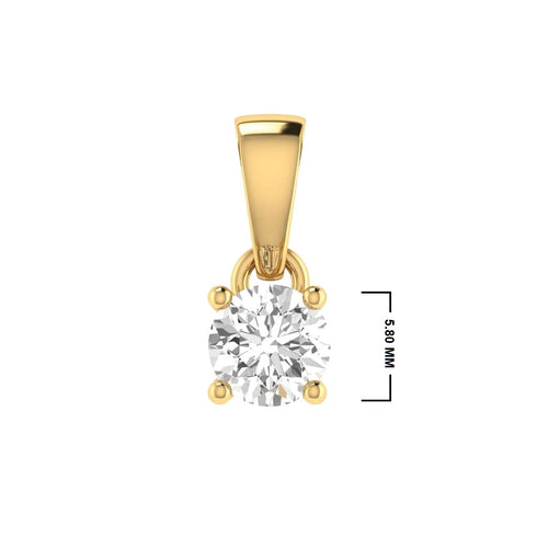 3/4 CT. Classic Solitaire Round Lab-created Diamond Pendant