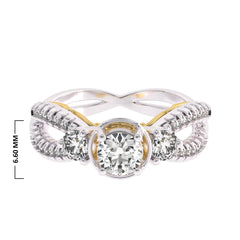 3/4 CT Infinity Twist Three Stone Lab Created Diamond Engagement Ring