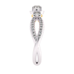 5/8 CT. Three Stone Style Two Tone Lab Created Diamond Engagement Ring