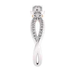 3/4 CT Infinity Twist Three Stone Lab Created Diamond Engagement Ring