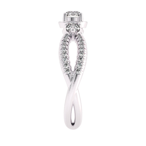 3/4 CT Infinity Twist Three Stone Lab Created Diamond Engagement Ring