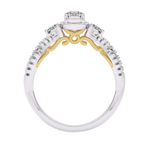 3/4 CT Infinity Twist Three Stone Lab Created Diamond Engagement Ring