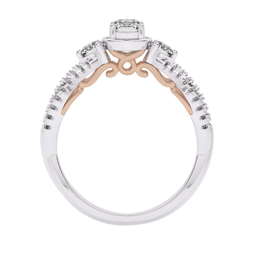 3/4 CT Infinity Twist Three Stone Lab Created Diamond Engagement Ring
