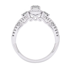 3/4 CT Infinity Twist Three Stone Lab Created Diamond Engagement Ring