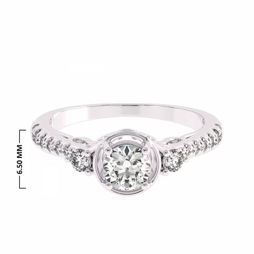 5/8  CT. Three stone style Two Tone Engagement Ring