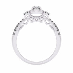 5/8  CT. Three stone style Two Tone Engagement Ring