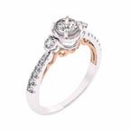 5/8  CT. Three stone style Two Tone Engagement Ring