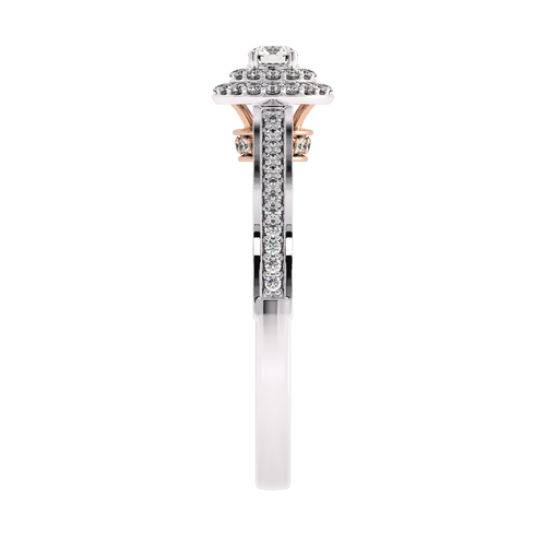 1 CT Round Lab Created Diamond Split Shank Halo Engagement Ring