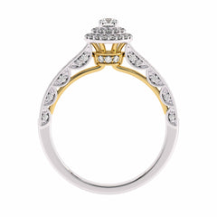 1/2 CT Round Diamond Double Halo Engagement Ring