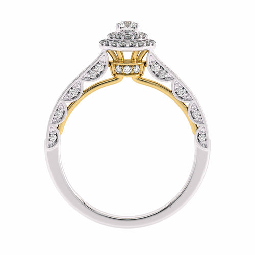 1/2 CT Round Diamond Double Halo Engagement Ring
