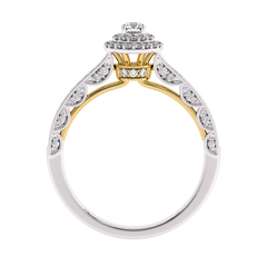 1/2 CT Round Lab Created Diamond Double Halo Engagement Ring
