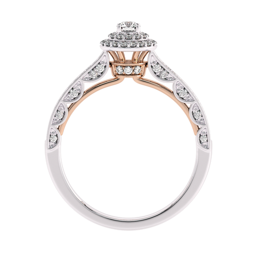 1 CT Round Lab Created Diamond Split Shank Halo Engagement Ring